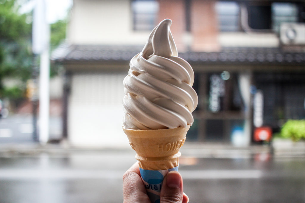 A break for miso ice cream! One of the many great things to do in Nagano city.