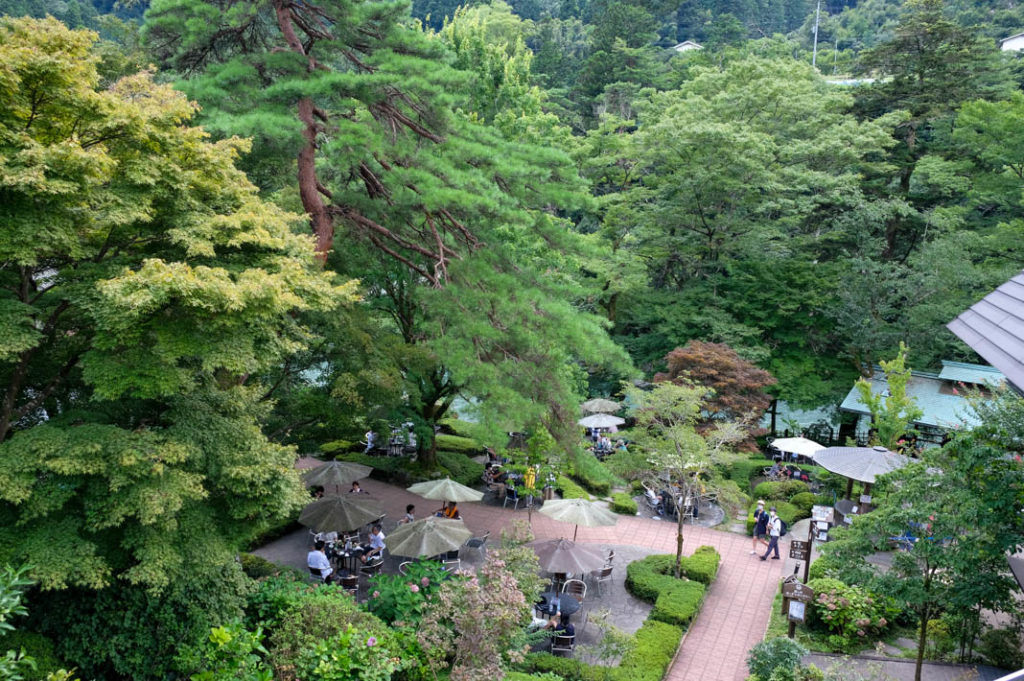 The beautiful river valley setting of Sawanoi Sake Brewery, a great day trip from Tokyo.