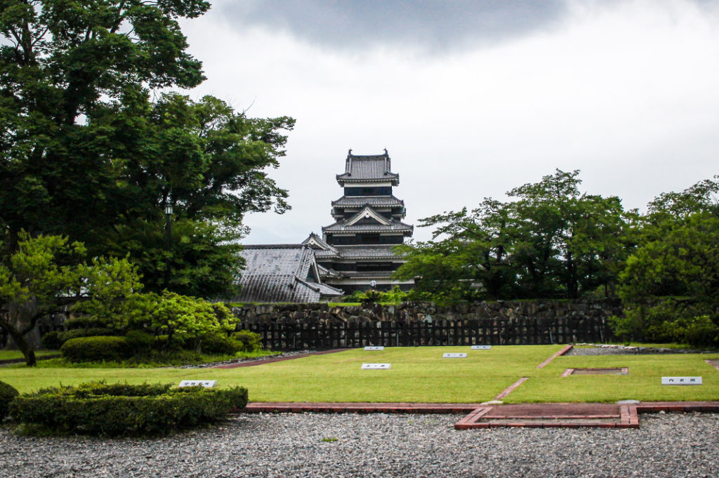 Ninomaru Goten ruins within Matsumoto Castle grounds in Matsumoto
