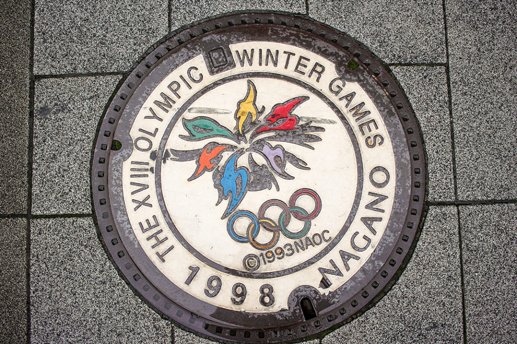 The Olympic Rings on a drain cover