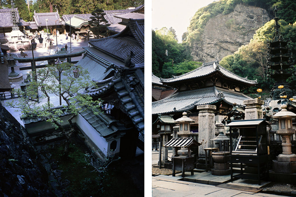 The view of Hozan-ji from the mountainside is reminiscent of China's Wudang-shan.