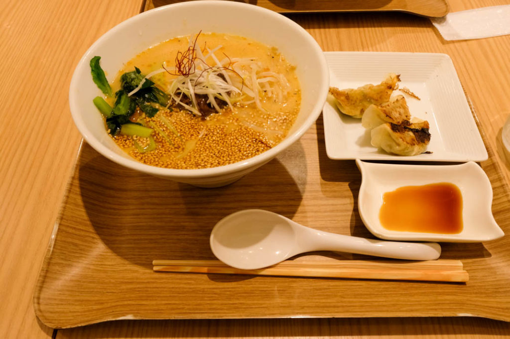 Vegan tantan ramen at T's Tantan at Tokyo Station.