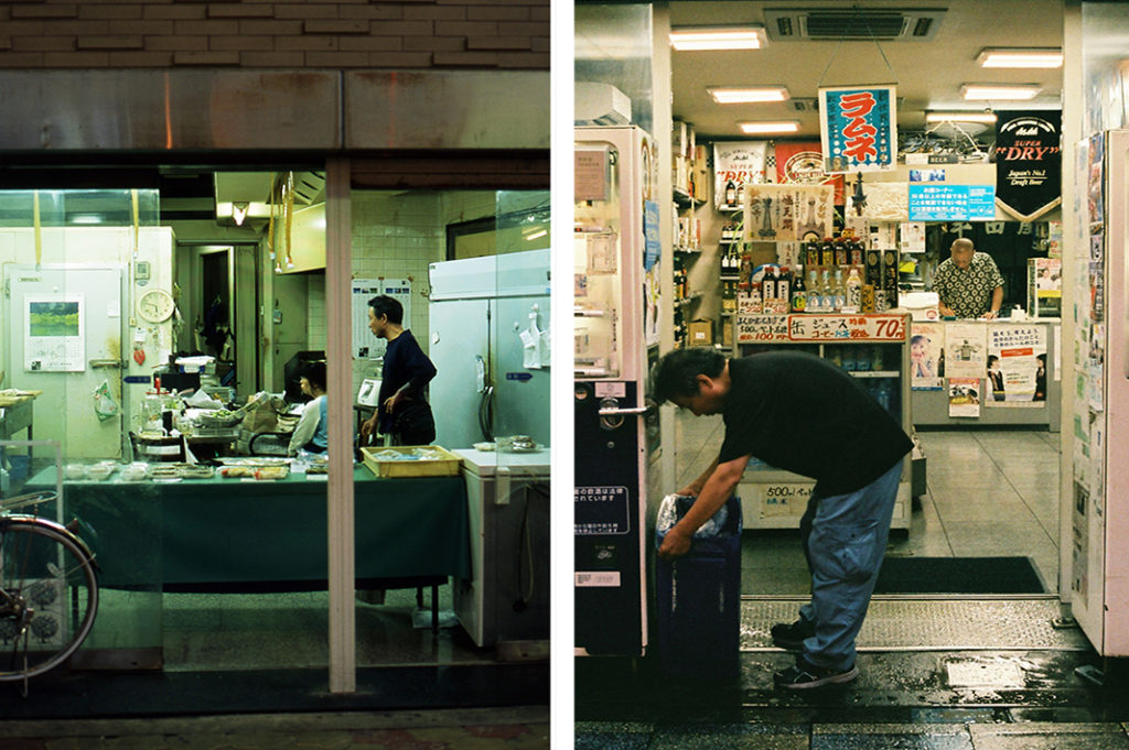 Nishinari is home to the 'shitamachi' [downtown] style of shops, all lined up in a Shoten-gai [long, covered shopping arcade].

Tags: Airin neighborhood in Osaka, Nishinari district.