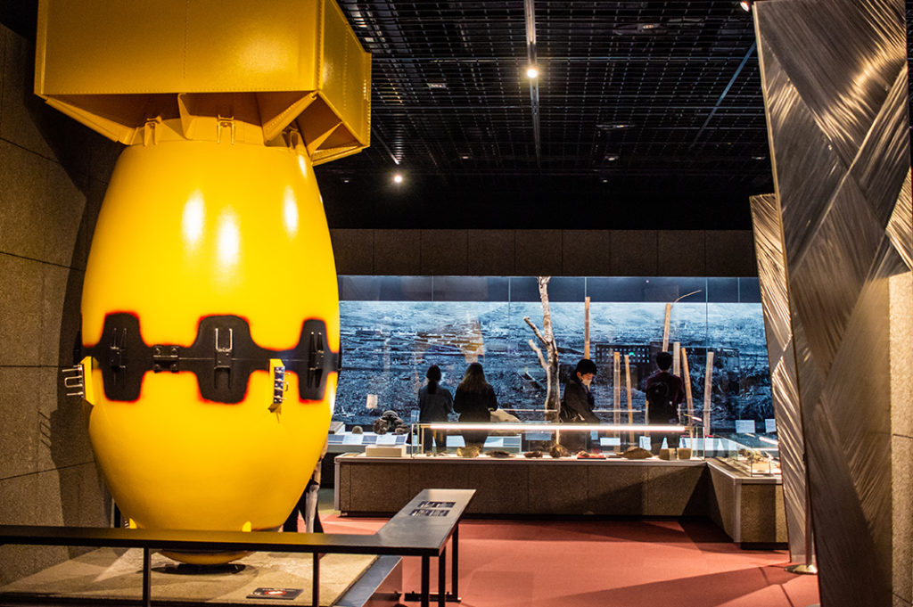 The Nagasaki Atomic Bomb Museum educates on nuclear warfare and sombre history. 