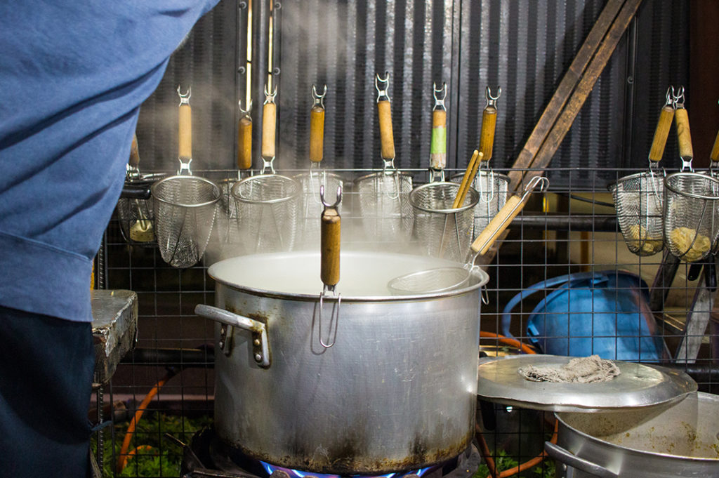 Makeshift kitchens at Fukuoka's yatai