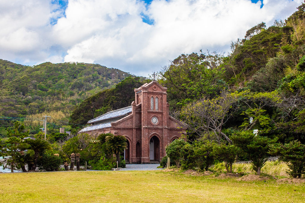 Fukue Island is the largest of the Goto Islands, famous for local cuisine, beautiful coastal scenery and abundance of Catholic churches.