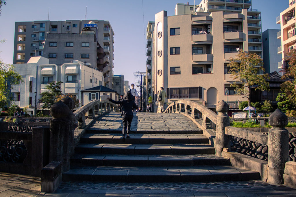 Meganebashi stone bridge is said to be one of the oldest in Japan. Its double arch design led to the nickname 'Spectacles Bridge'.