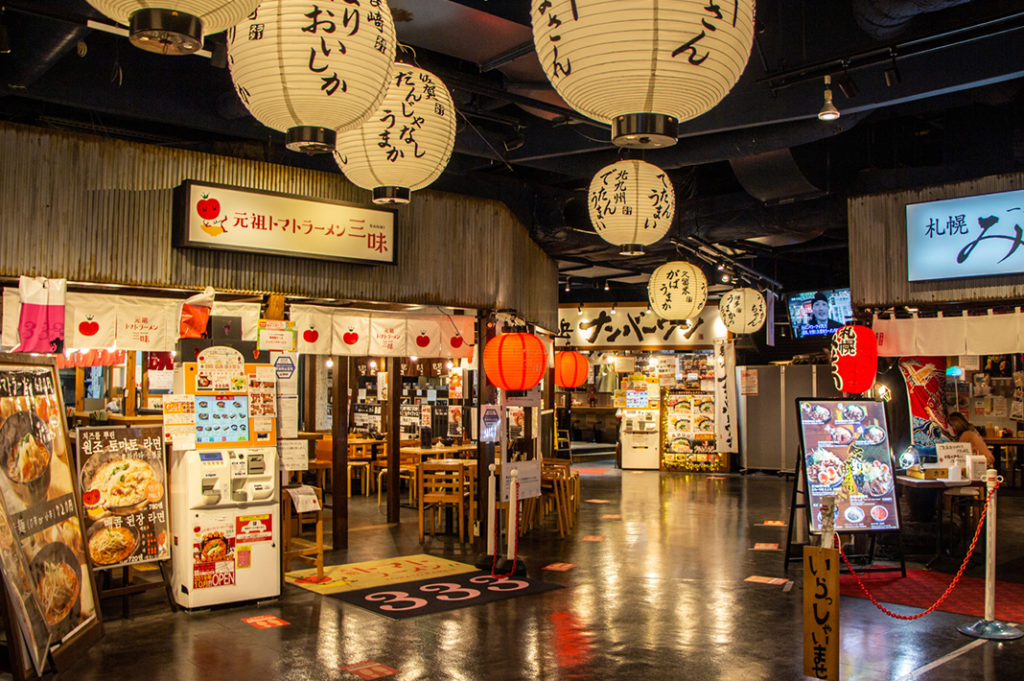 All the ramen on Canal City's ramen floor. 