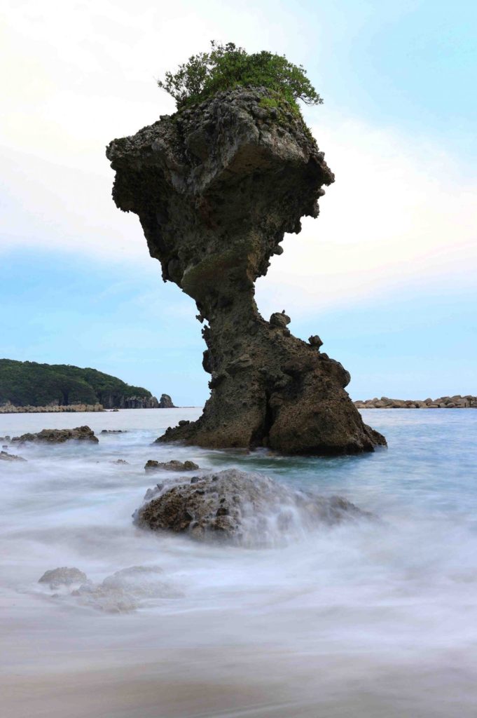 The Umbrella Rock, or Apple Rock, at Nagasaki's Shirahama Beach