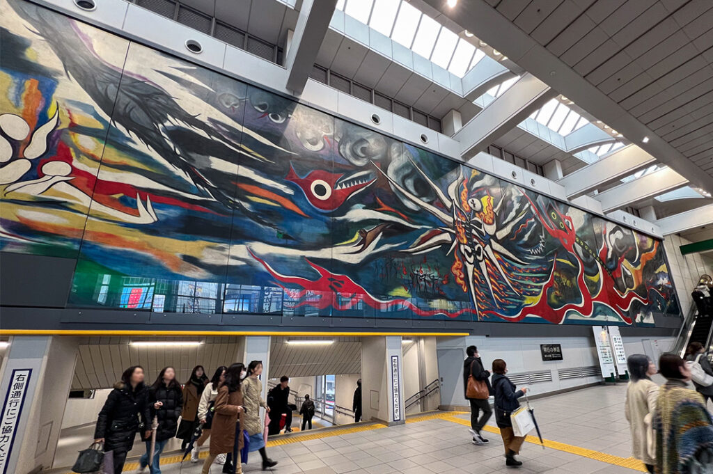 "Myth of Tomorrow" by Taro Okamoto in Shibuya Station