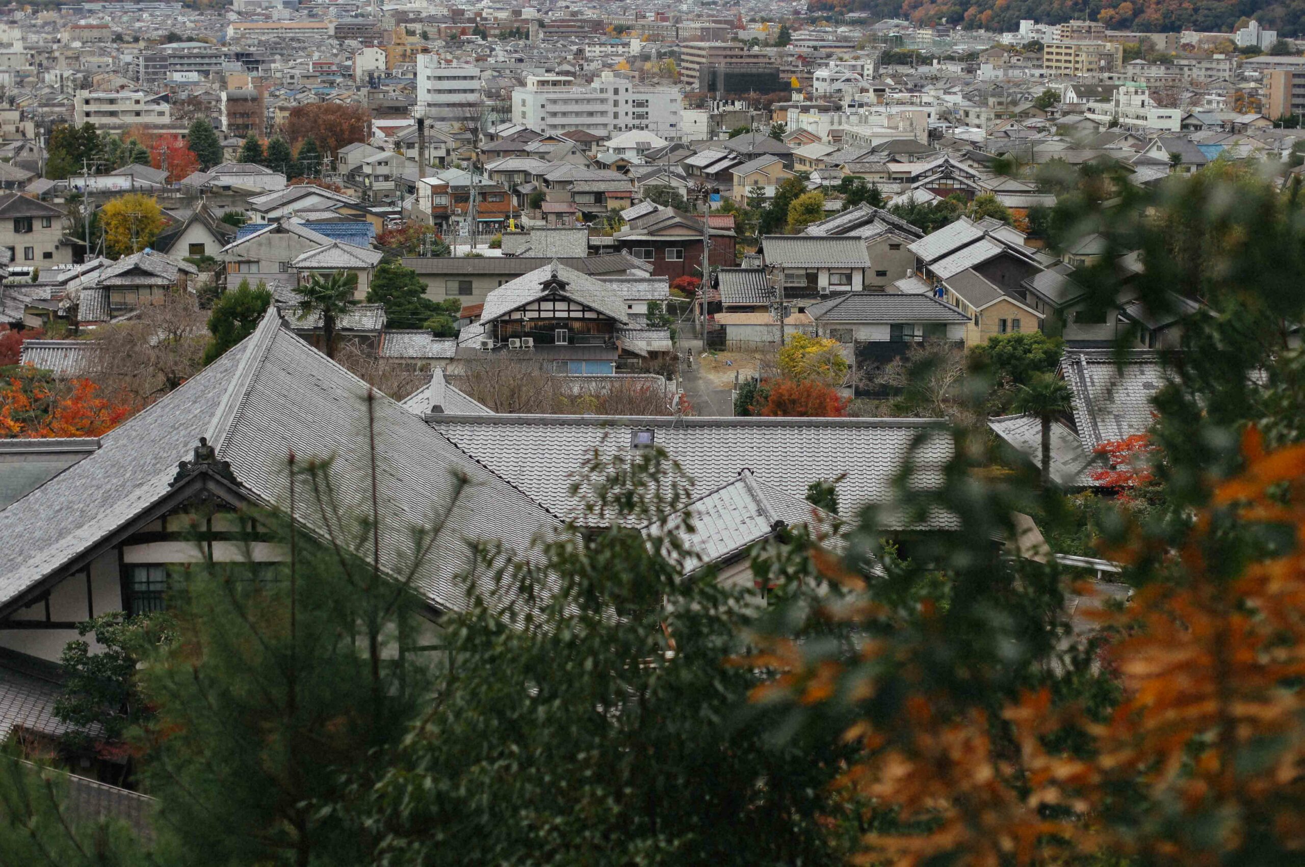 Enkoji's adjoining hills offer spectacular views over Kyoto city.