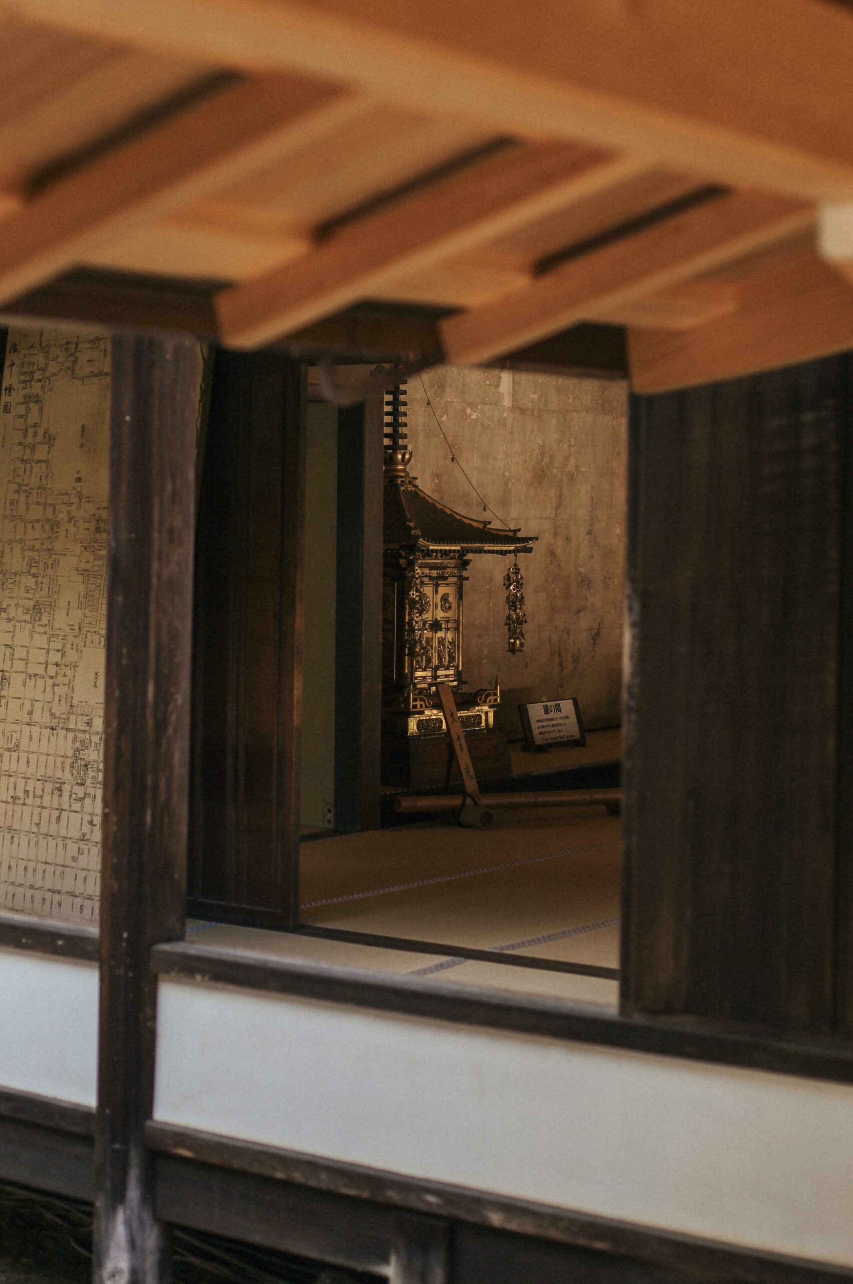 The neutral tones of the old temple interior are a welcome break from Kyoto's more glitzy locations.