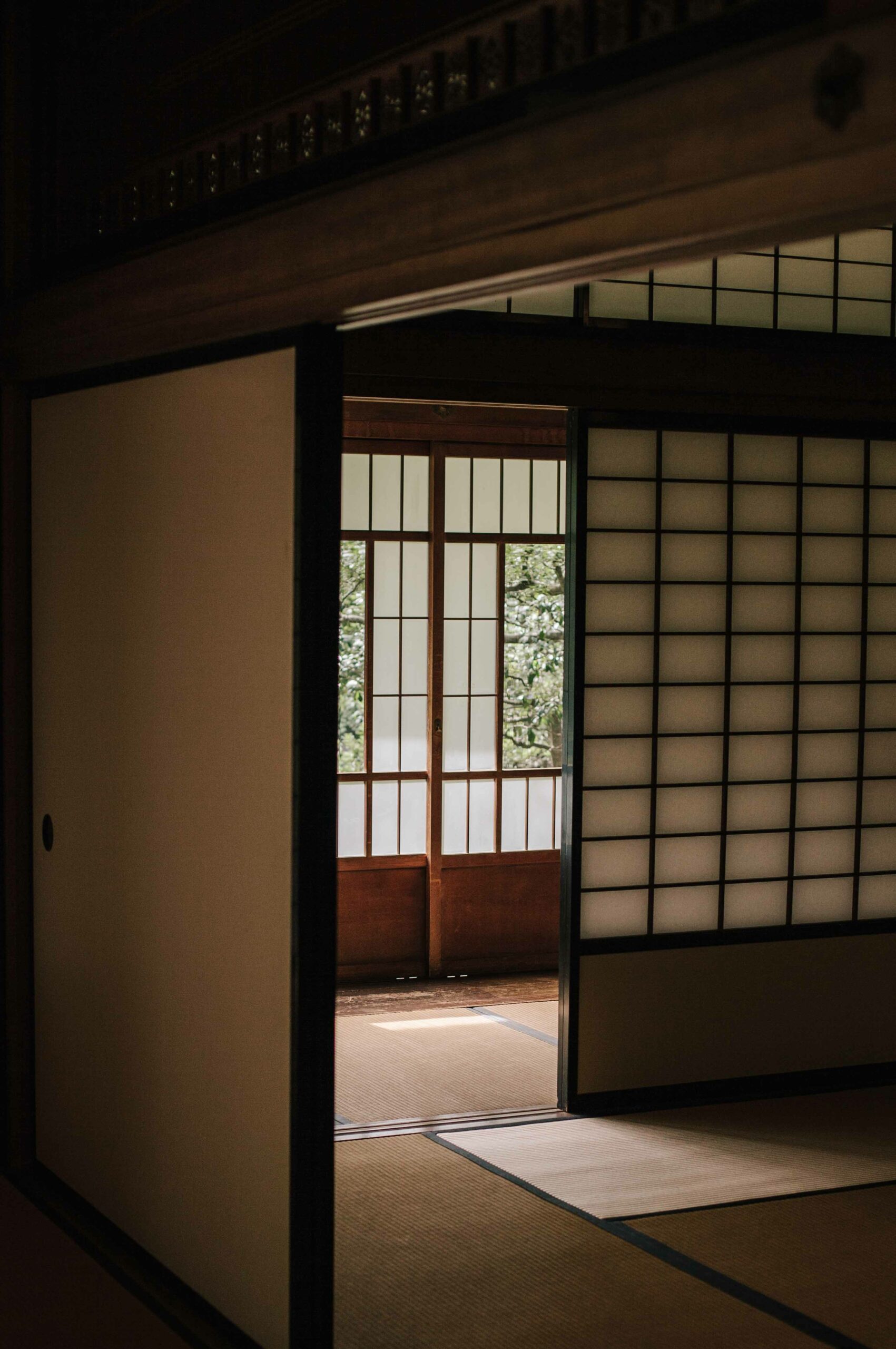 Sliding doors can reconfigure the layout of a Japanese house.