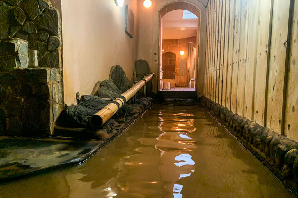 The onsen at Tocen Goshoboh - a great choice for accommodation in Arima Onsen